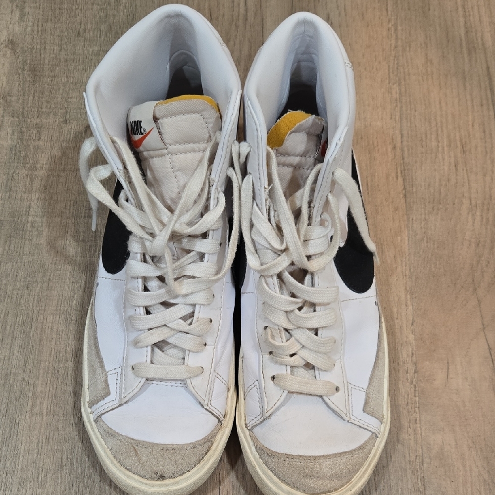 Nike White and Black High-Top Sneakers